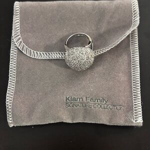 Lia Sophia Kiam Family Pave CZ Dome Statement Silver Tone Ring